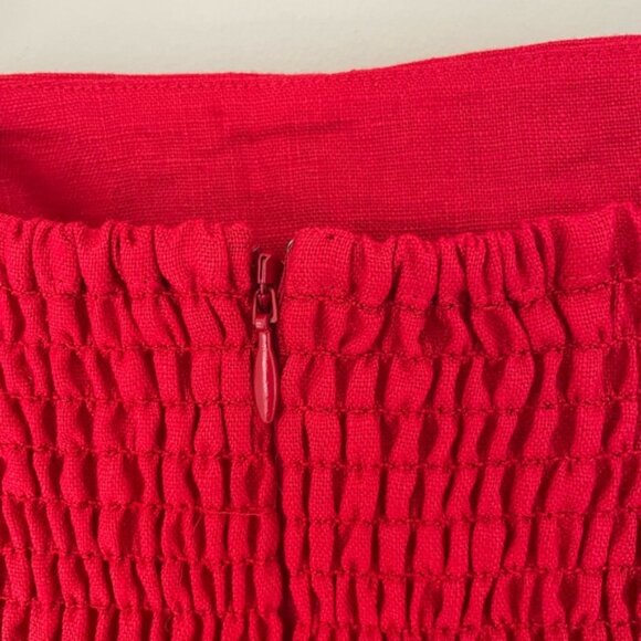 NEW Reformation Katarin Linen Midi Dress Lipstick Red Lace Detail | size 6 - Picture 12 of 15